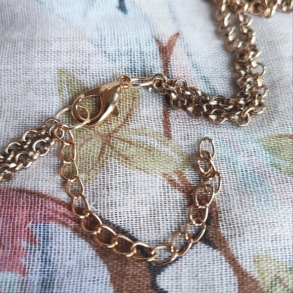 Peach Faceted Marbled Acrylic Teardrop Beads Flower Flowers Statement Necklace - Picture 8 of 9